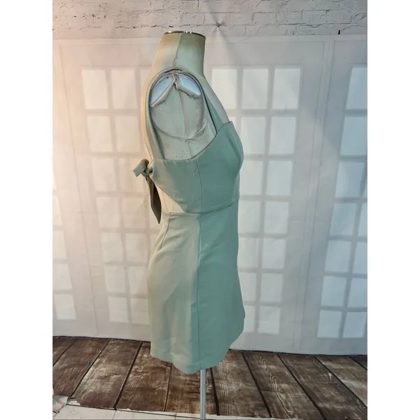 Aritzia Wilfred Cool Ice Mint Aperature Sleeveless Tie-Back Mini Dress Size 0 - Image 8