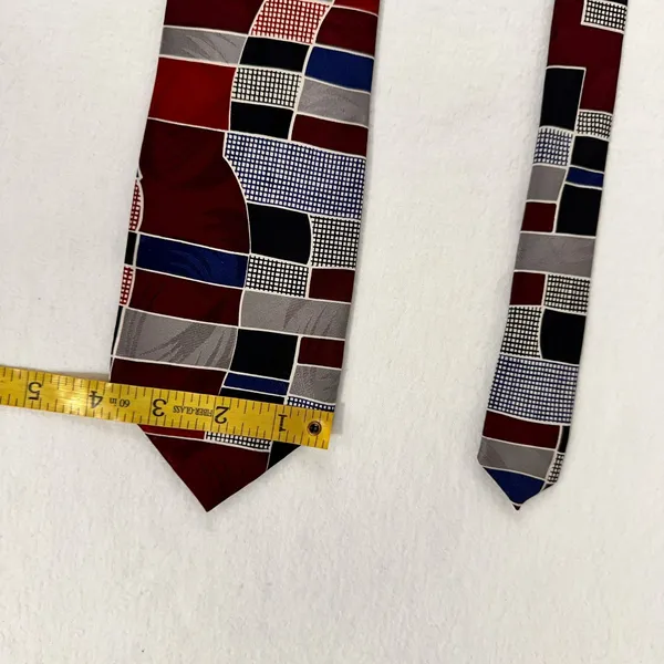 Paolo Designed by Paolo Gucci Men’s Silk Tie Vintage Geometric Necktie Cravat - Image 7
