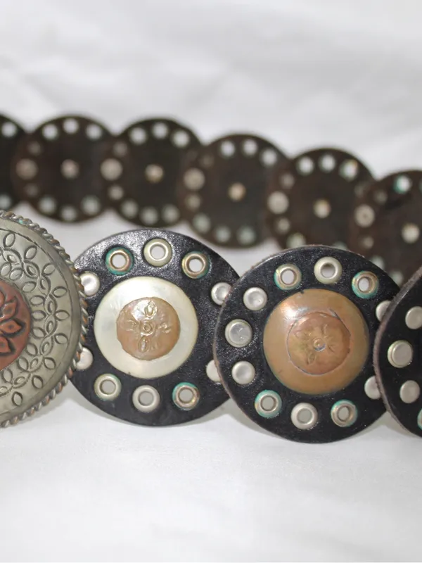 Black & Brown Concho Western Boho Statement Belt - Image 6
