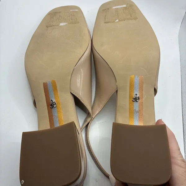 Sam Edelman Women’s Terra Slingback Block Heel Pumps Tan Nude Square Toe 7.5 New - Image 6