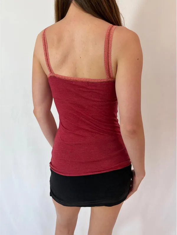 Vintage Abercrombie Red Embellished Elena Gilbert Tank Top - Image 3