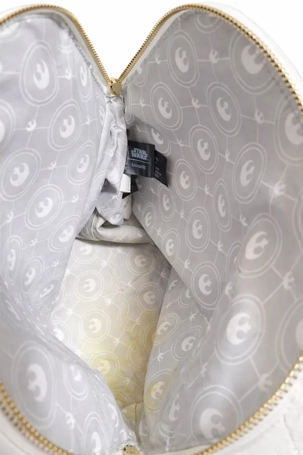 Star Wars Rebel Loungefly White Quilted Mini backpack with Gold hardware - Image 4