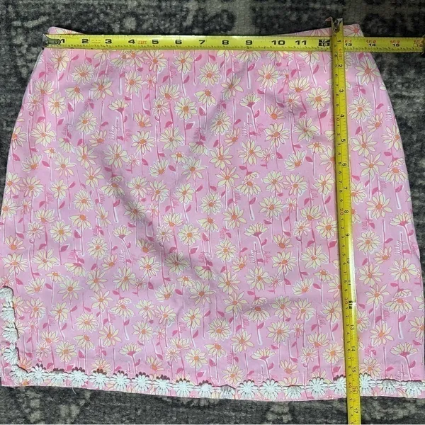 Lilly Pulitzer Vintage White Label Women’s Size 2 Pink Daisy Print Mini Skirt - Image 7