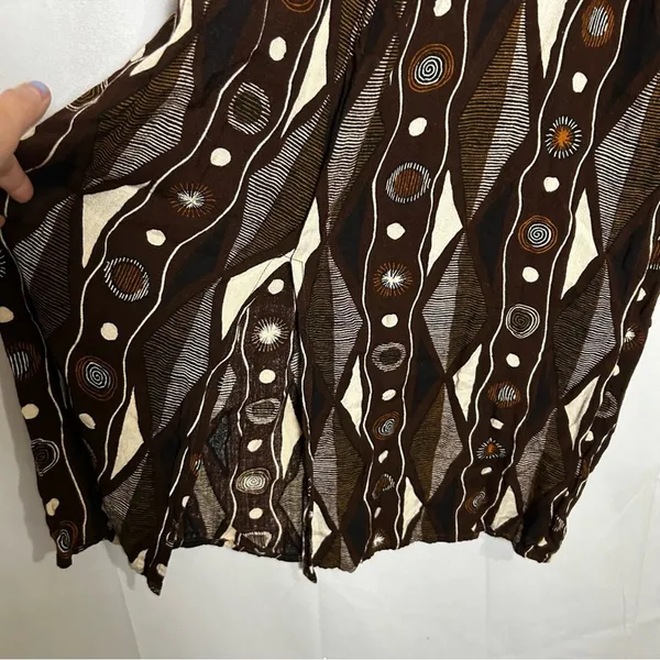 Simply‎ Fashion Brown Tan V Neck Spaghetti Strap Lightweight Midi Dress Medium - Image 5