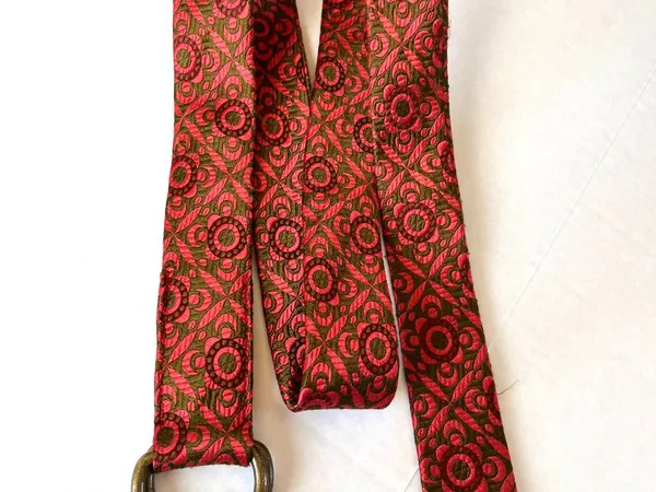 J. Crew Sz S-M Silk‎ Multicolor Textured Floral Belt D Ring Buckle - Image 2