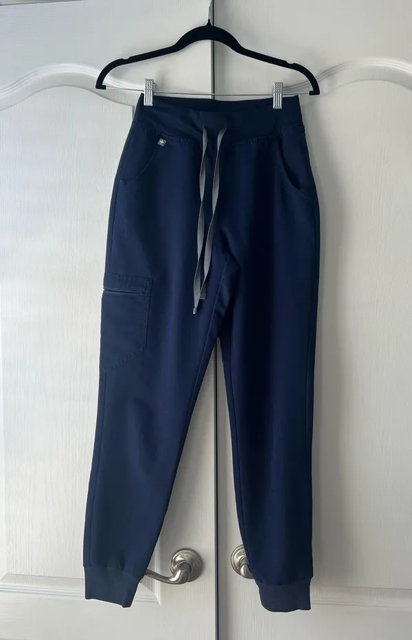 FIGS Zamora High-Waisted Jogger Scrub Pants in Navy - Image 2