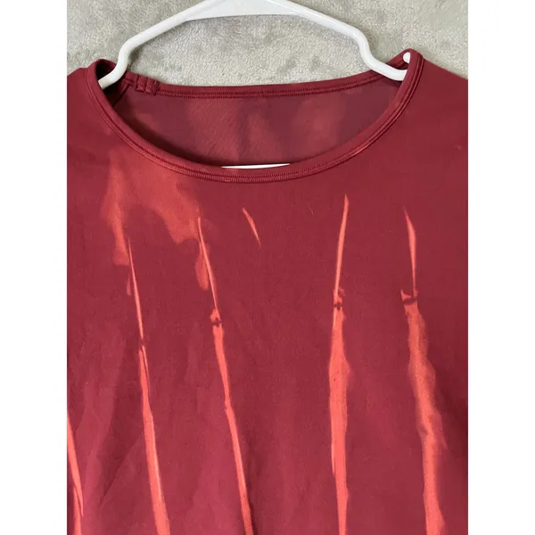 Lululemon Wunder Train Cropped Long Sleeve Shirt Sun Bleached Wash Red Merlot 6 - Image 2