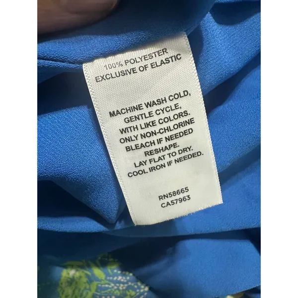 Halogen Blue Floral Smocked Waist Maxi Dress Medium Sleeveless V-Neck‎ NWOT - Image 7