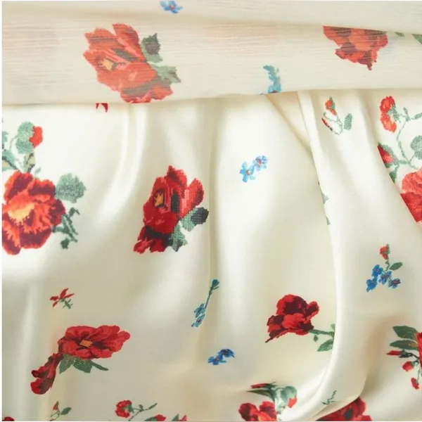 Weworewhat‎ Red Floral Satin Puff Sleeve Mini Dress Size 8 - Image 15