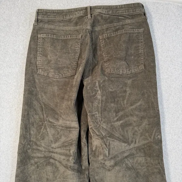 Old Navy Women's 12 Extra High Rise Sky-Hi Wide Leg Corduroy Pants Olive Brown - Image 8