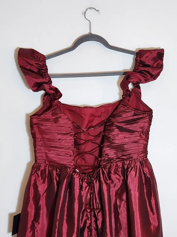Lulus Burgundy Lace-up Back Midi Party Dress NWT Size XL Wedding Guest Dress - Image 7