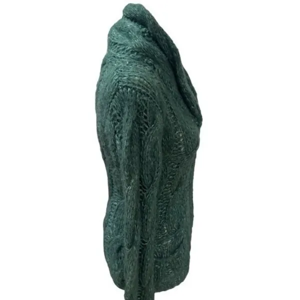 Anthropologie Sleeping‎ on Snow Green Knit Wool Blend Zipup Jacket Cabin Cozy S - Image 5