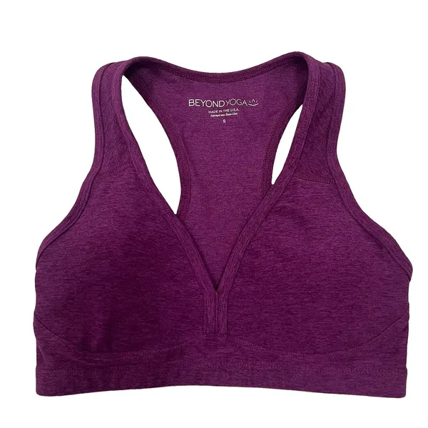 Beyond Yoga Sports Bra Lift Your Spirit Spacedye Aubergine-Beet Racerback Size S - Image 3