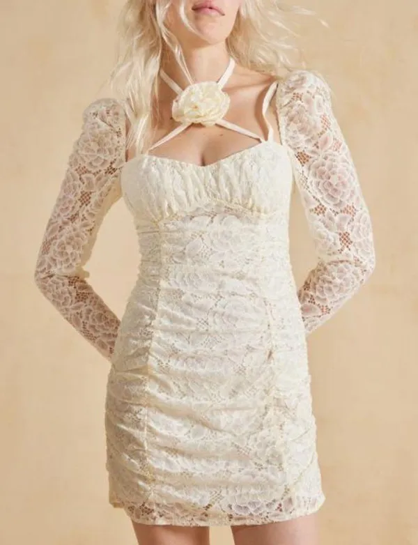 NWT For Love & Lemons Belladonna Mini Dress Small - Image 3