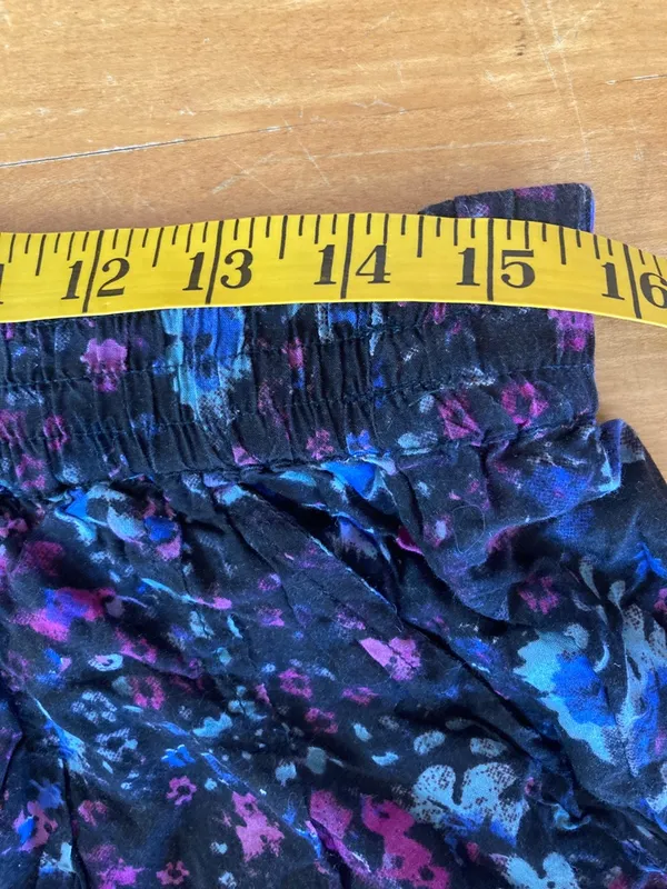 Free People Floral High Waist Flowy 100% Viscose Large Shorts -Pink, Black, Blue - Image 6