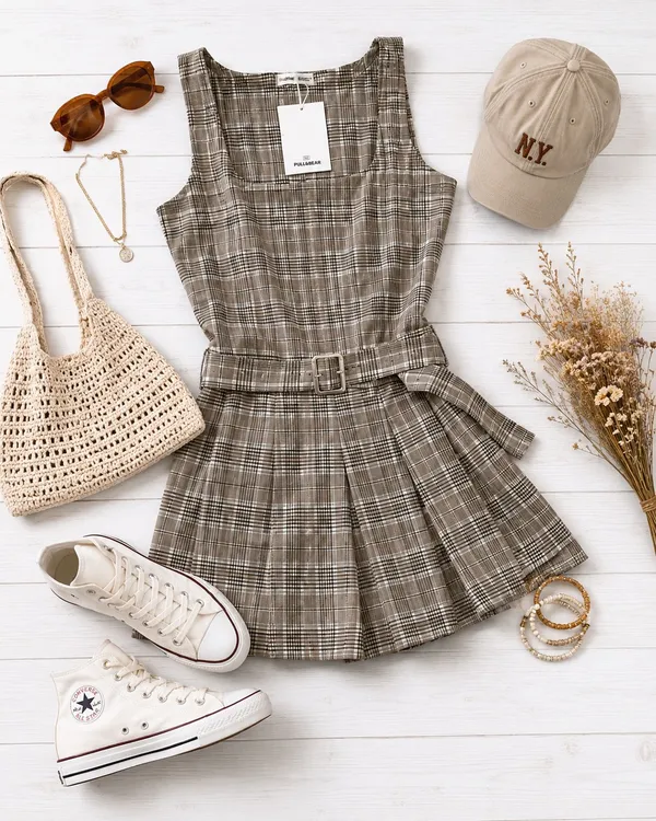 Pull & Bear Plaid Dress - Image 2