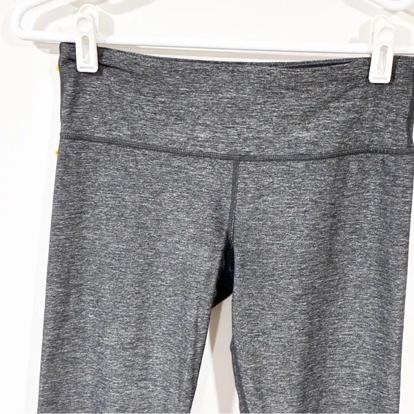 Lululemon Wunder Under 7/8 Pants Leggings Herringbone‎ Heather Gray Black Size 6 - Image 2