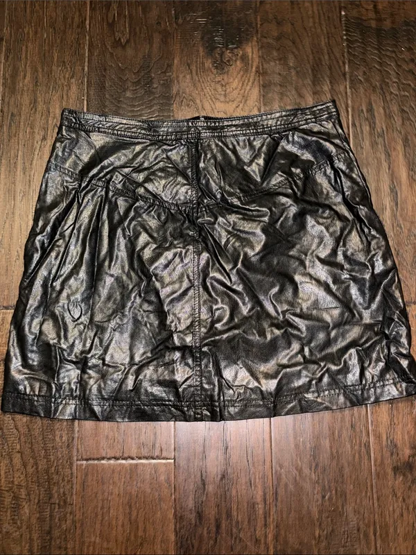 Free People Blacks Faux Leather Mini Skirt - Women 12 - Image 4