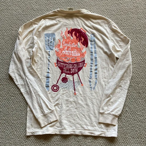 Comfort Colors Alpha Omicron Pi Smoke Out Arthritis Tan Long Sleeve T-Shirt S - Image 6