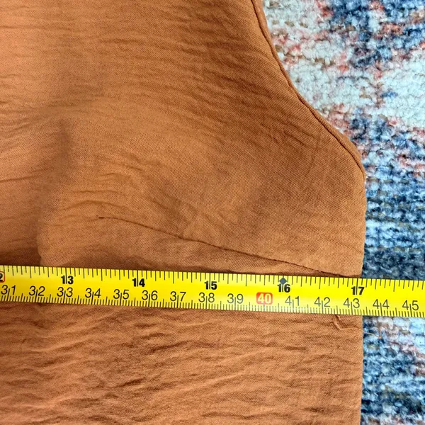 See You Monday Rust Orange Crinkle Midi Dress Womens Medium NWT Spaghetti Strap - Image 6