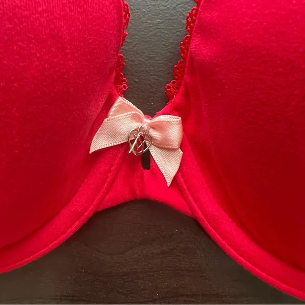 Victoria’s Secret Red Lined Perfect Coverage Bra Size 34B - Image 2