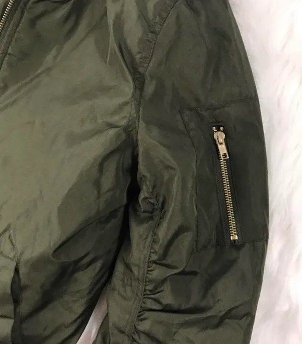 INSO Green Bomber Jacket Size M - Image 3
