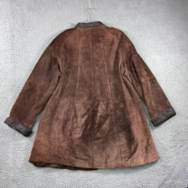 VTG Terry Lewis Leather‎ Suede Jacket Women L Button Front Relaxed Chore Classic - Image 3