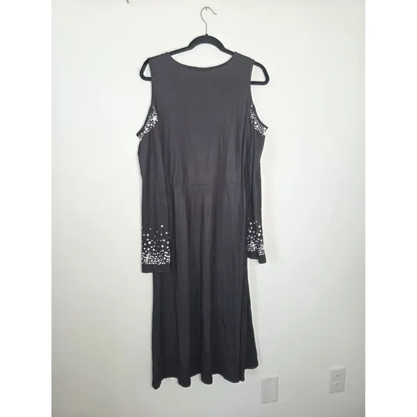 NEW Sheilay Midi Dress Cold Shoulder Party Cocktail Club Date Night Celestial M - Image 5
