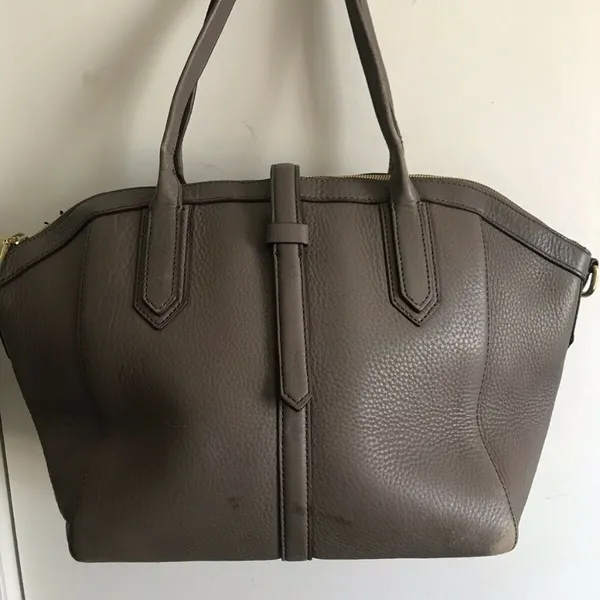J Crew Large Light Brown Leather Trapeze Tote - Image 2