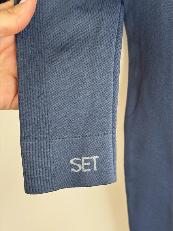 SET Active Sculptflex Seamless High Rise Leggings Blue XS Athleisure Yoga - Image 6