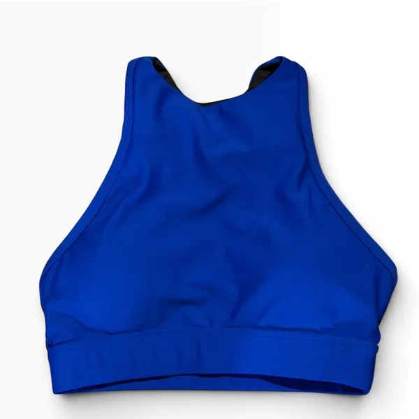 Chestee Royal Blue High Neck Strappy Cage Back Weightlifting Padded Collar XS\S - Image 2