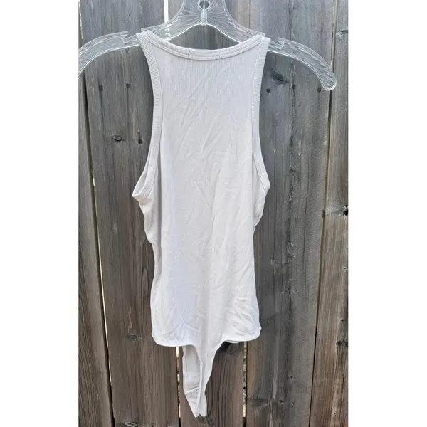 Agolde X Rianne Lightweight Ribbed Bodysuit in Latte Sz Small - Image 6
