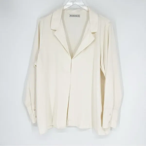 Abercrombie & Fitch Hook & Eye Top Women's‎ Size XL Cream Romantic - Image 2