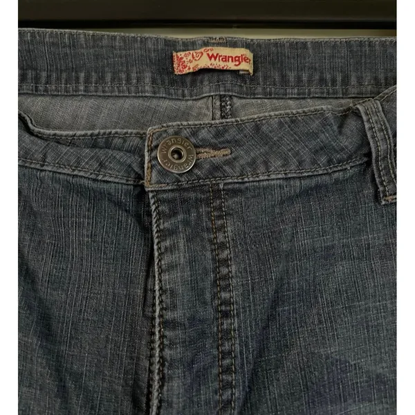 Wrangler Bootcut Blue Rinsed Distressed Denim Jeans Women’s 18 Long Loose stitch - Image 4