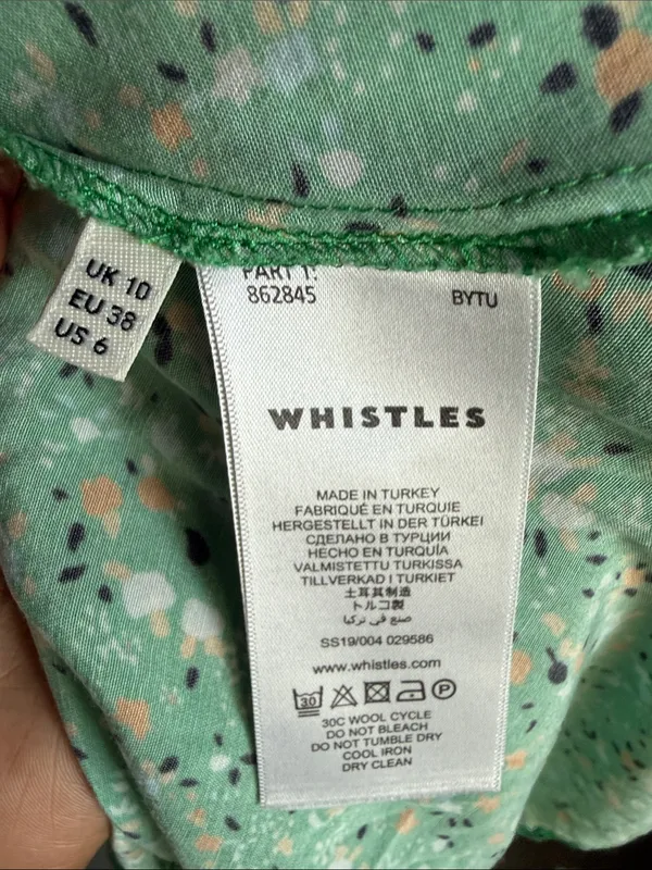 Whistles Green Ditsy Blossom Midi Shirt Dress 6 - Image 8