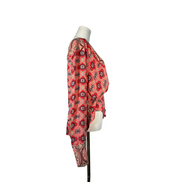 Free People NWT Hibiscus Falling For You Blouse Boho Wrap‎ Top Size M - Image 2