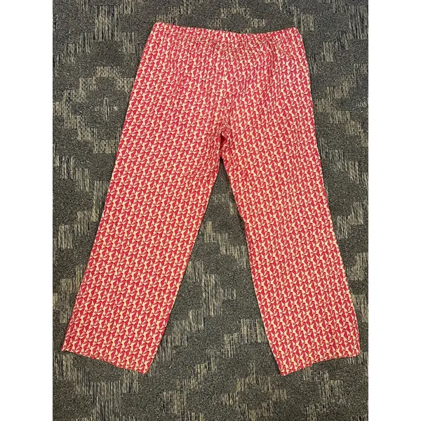 Vineyard Vines Pajama Pants Womens Medium Pink Red Seahorse Santa Print Lounge - Image 2