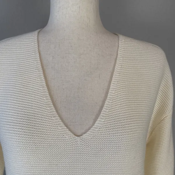 Wilfred Free‎ Aritzia Womens Wolter Sweater Size S Ecru Ivory Knit Merino Wool - Image 3