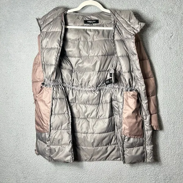 Kenneth Cole Reaction Coat Womens XS Dusty Mauve Hooded‎ Puffer Jacket Coat READ - Image 4
