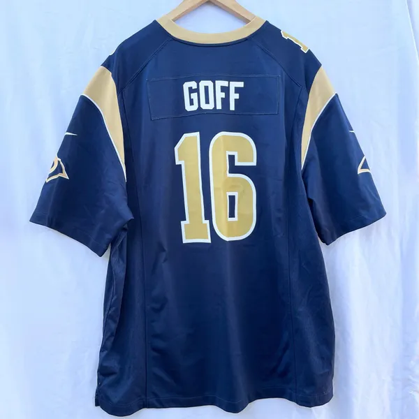 Nfl | Nike Rams Short Sleeve Jersey Jared Goff Xxl Navy And Gold - Image 6