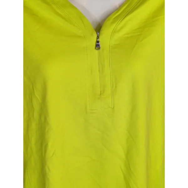 L-RL Lauren Active Lime Green 1/4 Zip Pullover Sweatshirt Womens M Performance‎ - Image 2