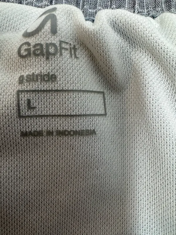 GAP women’s  Gray Grid Athletic Shorts with White Trim - Image 6