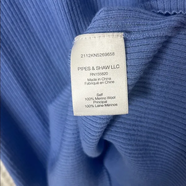 Veronica Beard Kinnie Pullover Ribbed Sweater 100% Merino Wool Small Blue Cozy - Image 5