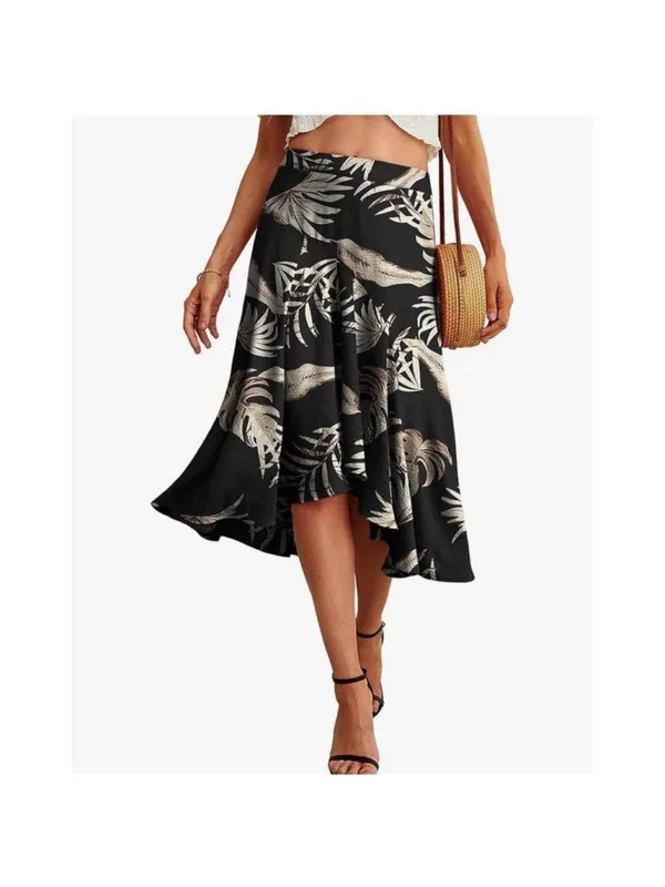 NEW Midi Flowy High Waist High Low Midi Skirt XL - Image 6