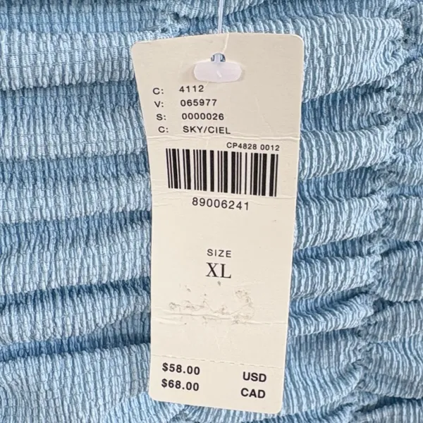 NWT Anthropologie Ruched Baby Doll Top Blue Size XL - Image 6