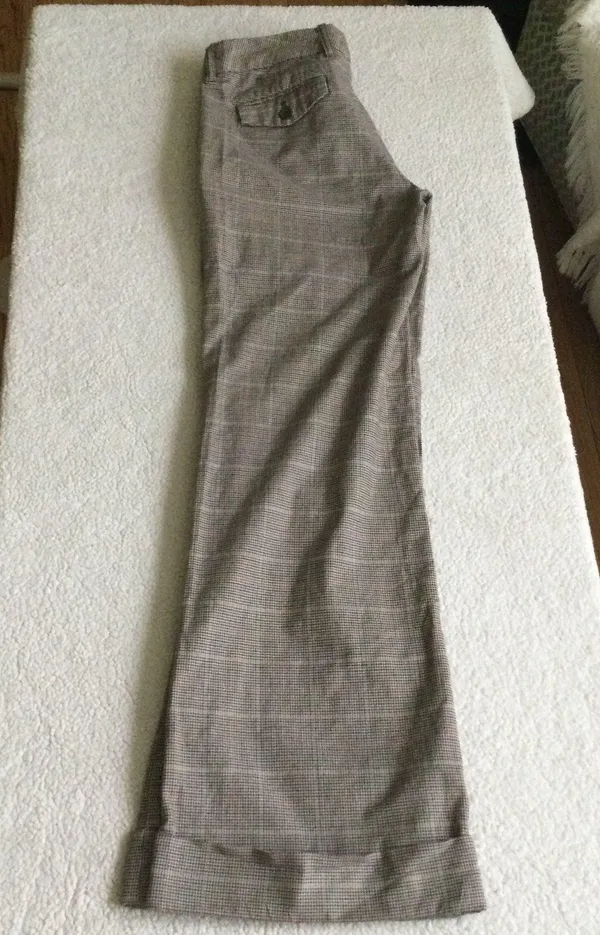 Gap Vintage Y2K Stretch Glen Plaid Flare Cuffed Trousers - Sz 6 - Image 10