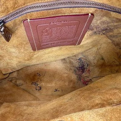Coach Pebbled Leather Duffle Shoulder Bag 50115 Twist Lock Blue Hobo Crossbody L - Image 12