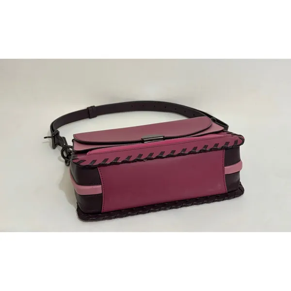 COACH Dreamer True Pink Colorblock Whipstitch Leather Shoulder Bag 76034 - Image 8