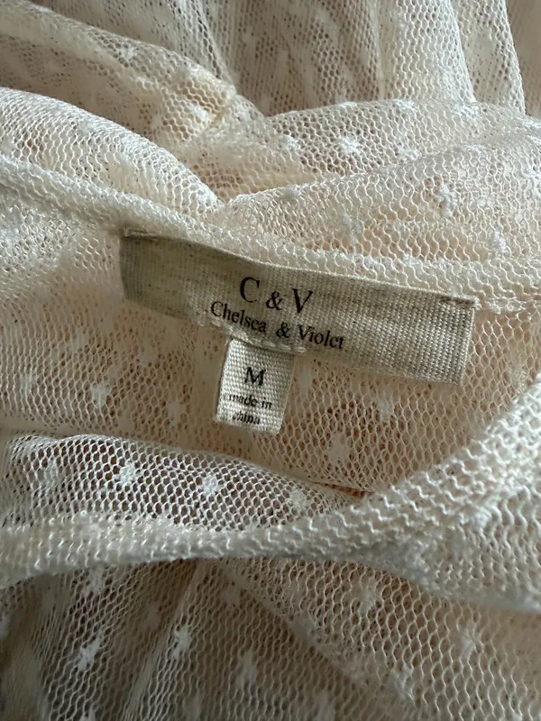 Chelsea & Violet Cream Swiss Dot Tiered Mesh Top Extender - Image 4