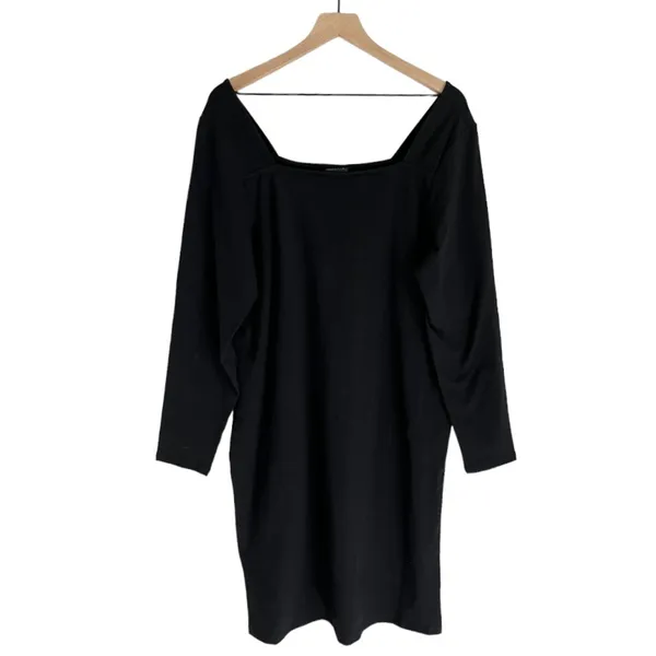 NWT Foxy Square Neck Long Sleeve Bodycon Mini Dress Black Size 2X - Image 4